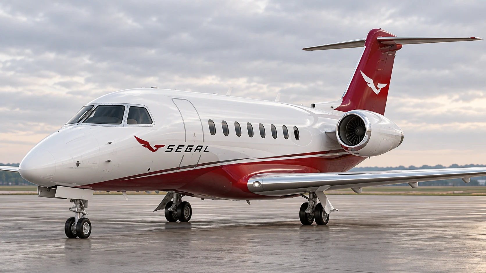 Cessna Citation Latitude in Segal livery, front three-quarter — illustrative rendering