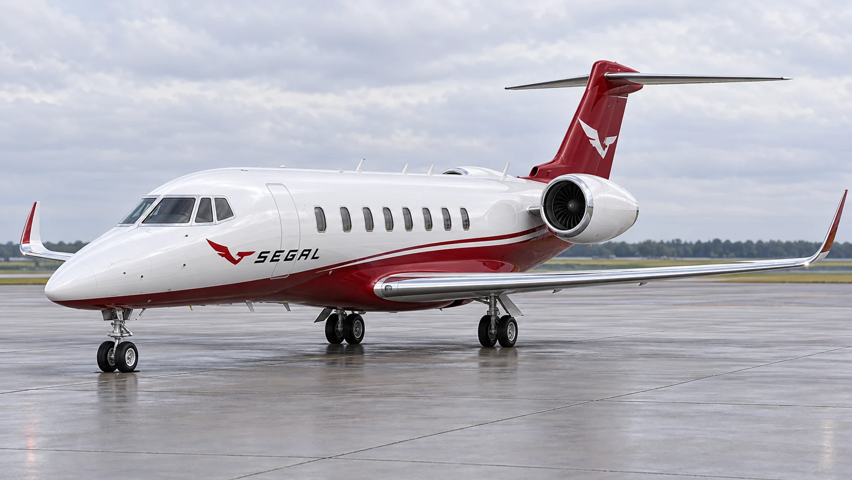 Cessna Citation Longitude in Segal livery, front three-quarter — illustrative rendering